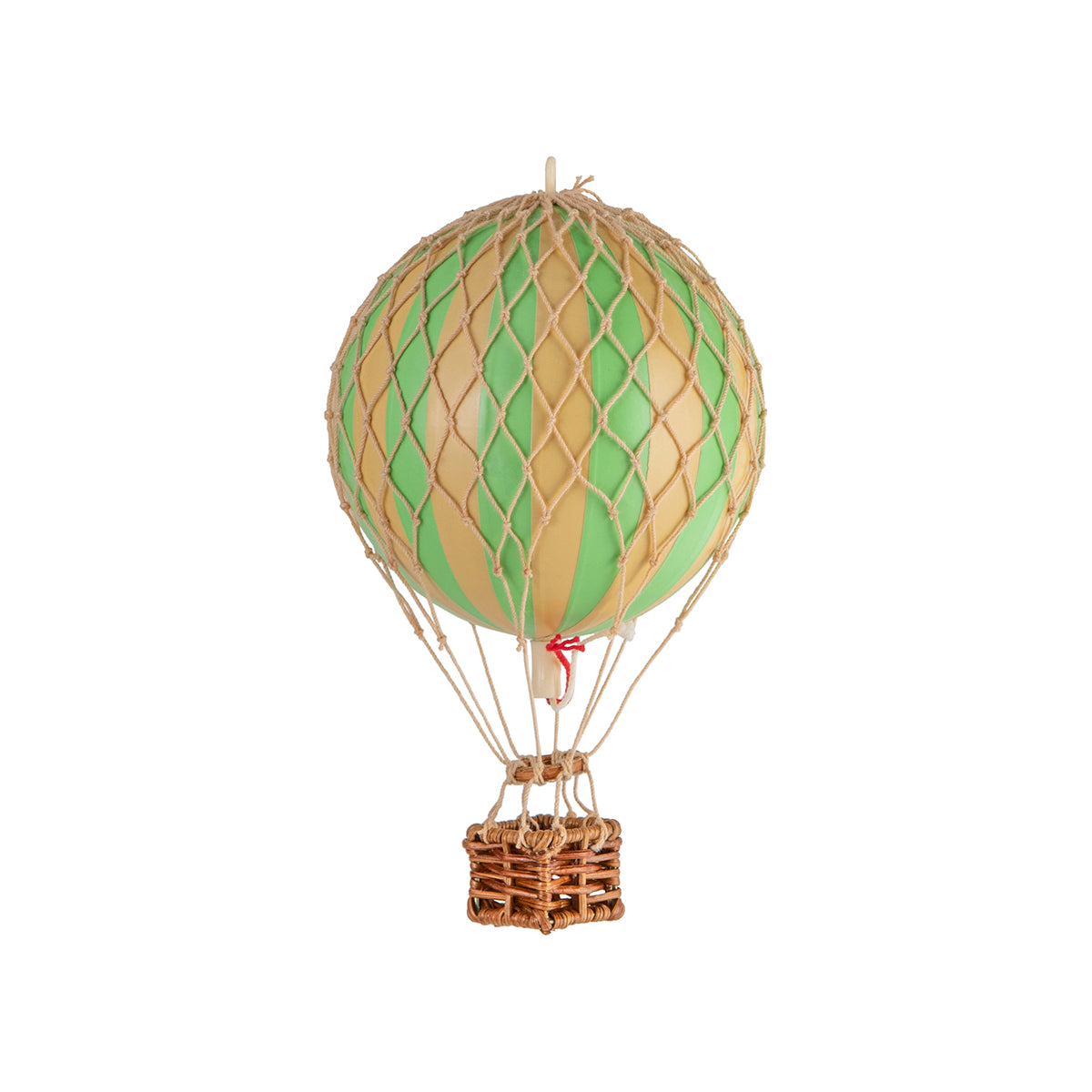 A whimsical journey featuring a Wonderen Extra Small Hot Air Balloon - Floating The Skies, from the brand Wonderen Stroopwafels, against a white background.
