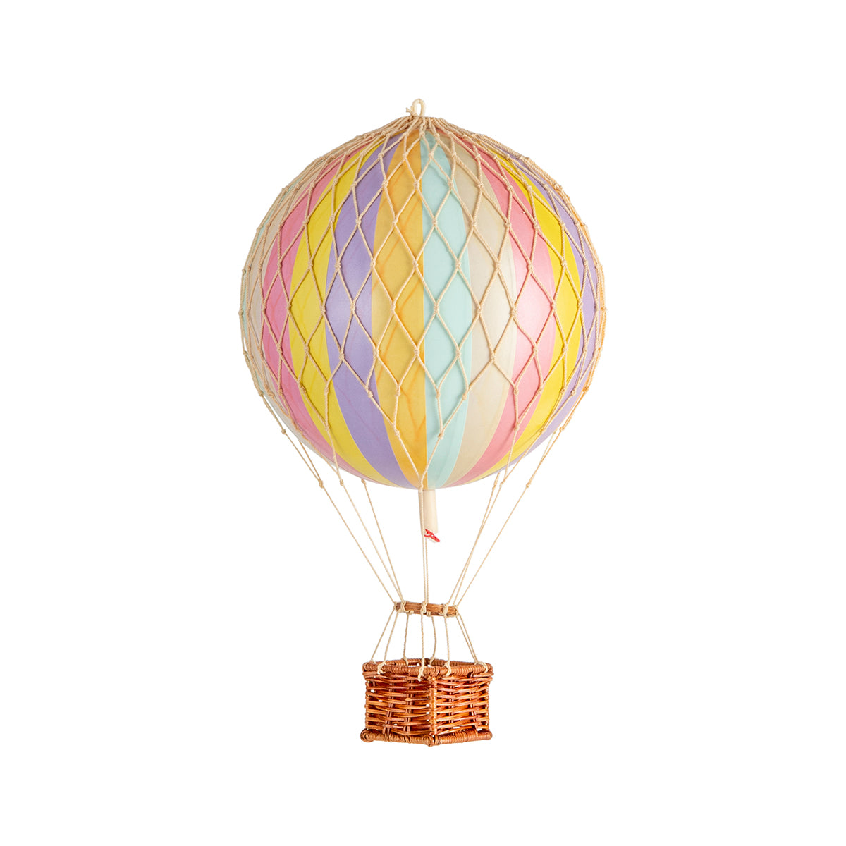 A Wonderen Small Hot Air Balloon - Travels Light with a wicker basket on a white background.