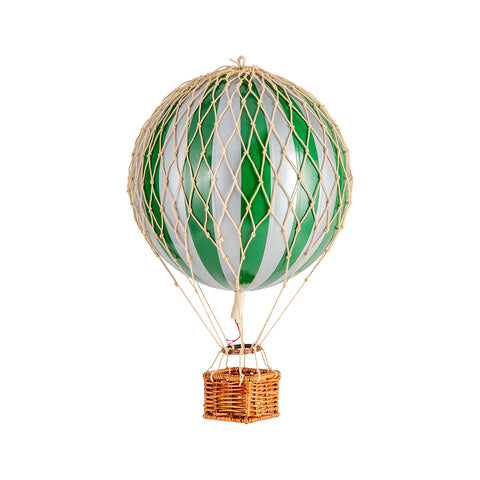 A quirky Wonderen Small Hot Air Balloon - Travels Light with a wicker basket.