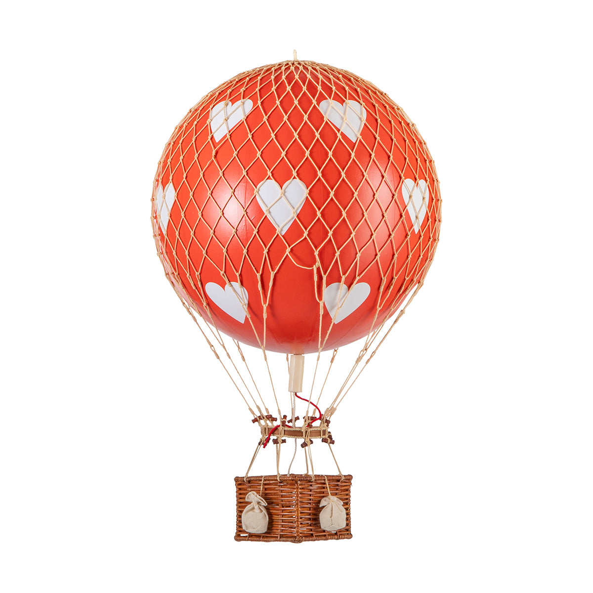 Experience the enchantment of a Wonderen Medium Hot Air Balloon - Royal Aero as it soars to new heights, offering a unique perspective adorned with charming heart motifs.