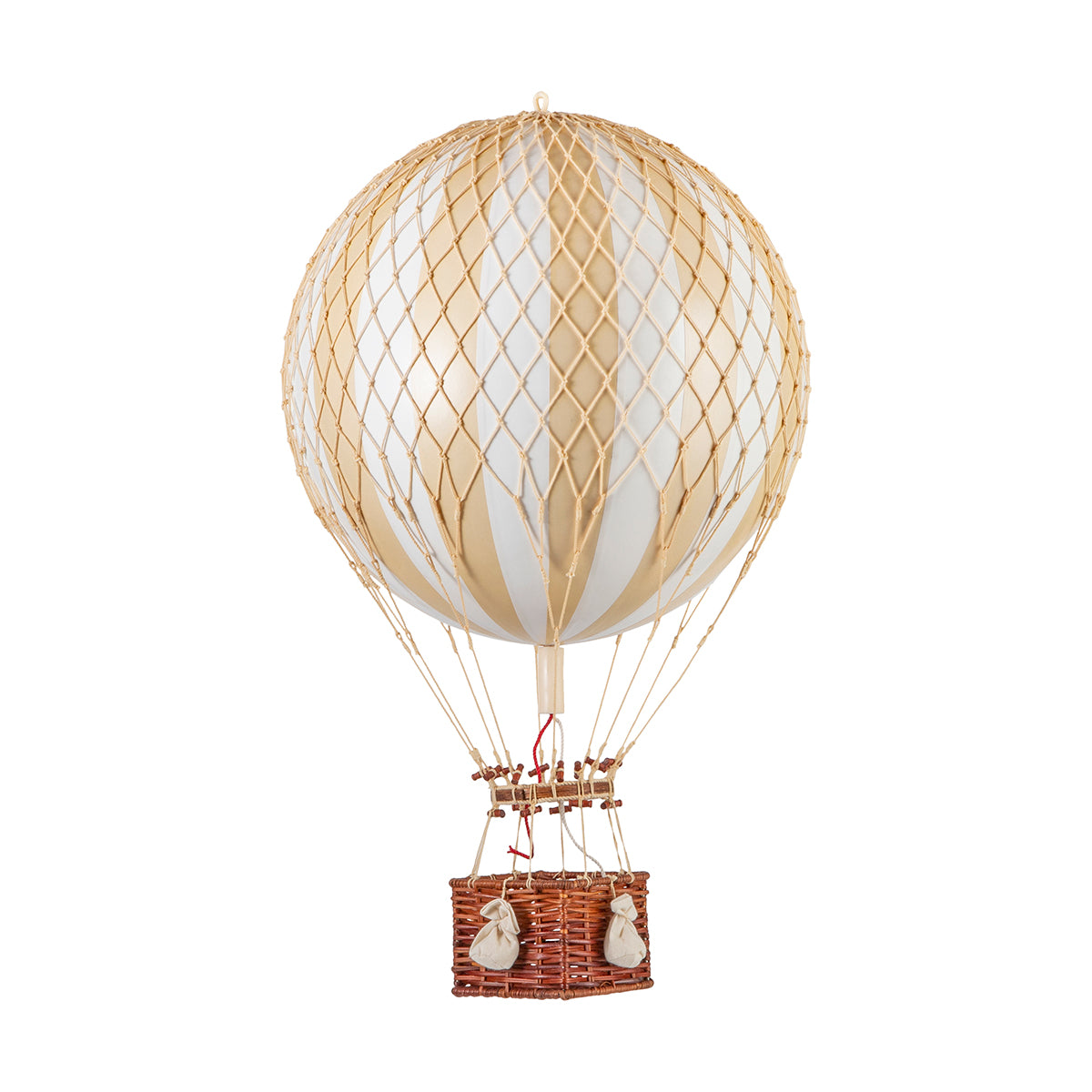 Soar to new heights and embrace a unique perspective with a Wonderen Medium Hot Air Balloon - Royal Aero gently floating in the sky, its passengers nestled in a cozy wicker basket.